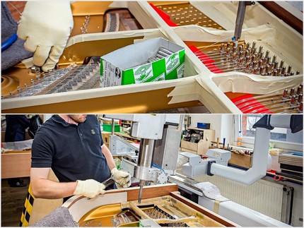 Установка струн и вирбелей (колков) в вирбельбанк. Фото – Алексей Соломатин